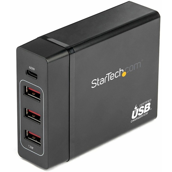 Startech.Com 60W USB-C PD3.0 UNIVERSAL LAPTOP POWER ADAPTER CHARGING HUB - 3X USB-A PORTS TO DCH1C3A - main