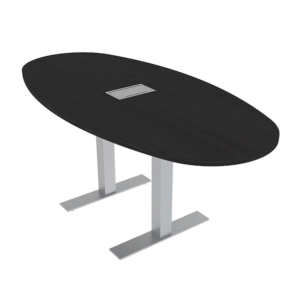Skutchi Designs 6ft Boval Conference Table With Power | Harmony Series | 6 Person Meeting Room Table HAR-BOVL-36X72-T-U999ST19-ESIL - main