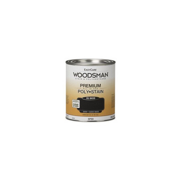 True Value Woodsman Stain & Polyurethane In One, Oil-Base Satin, Classic Black, Qt. SPS9-QT - main