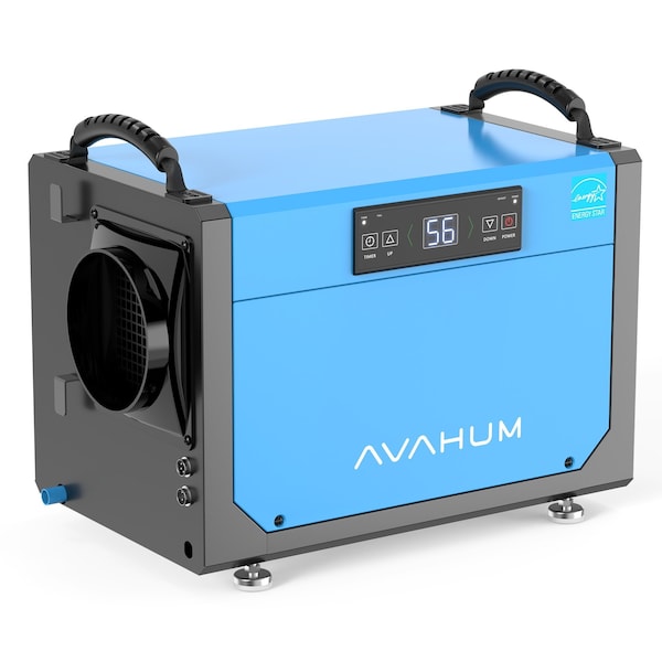 Edendirect 113 pt. 1,200 sq. ft. Quiet Bucketless Dehumidifier in Blue, with Drain Hose for Crawlspace, ZR-DY113N - main