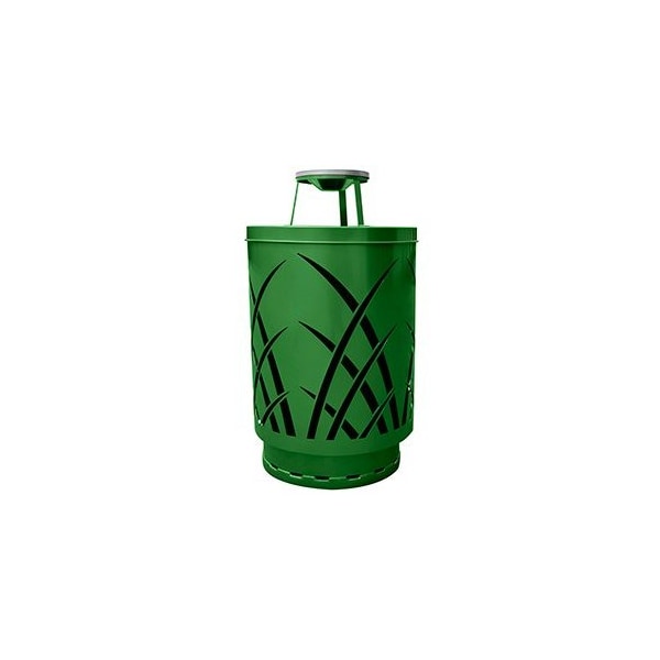 Witt Industries Green Outdoor Receptacle with Sleek Design with Ash Top SAW40P-AT-GN - main