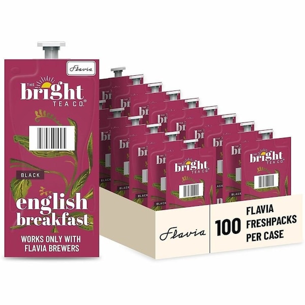 Flavia Tea Flavia Pouches, English Breakfast, Pouch, Caffeinated, 0.1 oz, 100 PK 48027 - main