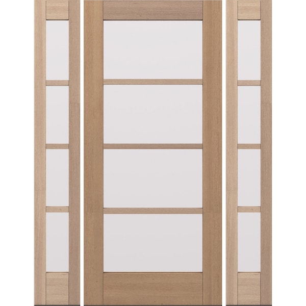 Doornmore G10402, 65.25" x 82" ( 36" Door + 2x12" Side) Left Hand, Mahogany SDL 4 Lite Exterior Door G10402-SW-3680-G104-SL_1-2_LI - main