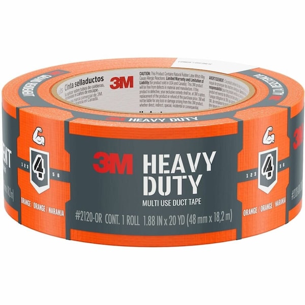 3M Duct Tape, Heavy-Duty, 20 yd L, 1.88 in W, Orange 2120-OR - main