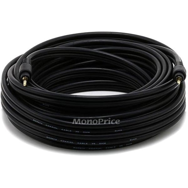 Monoprice A/V Cable, 3.5mm M/M cable, Black, 35ft 5582 - main