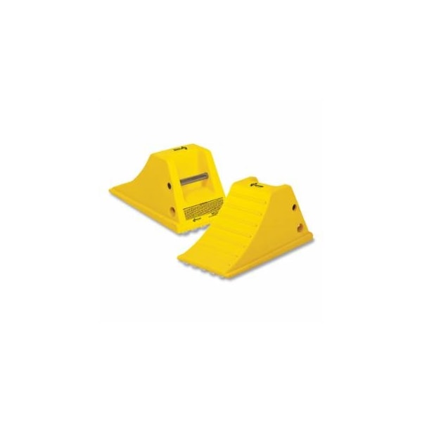 Checkers All-Terrain Heavy Duty Wheel Chock, 80000 lb Load Capacity, 28 in to 38 in Tire, Yellow, 916-AT3512-AC-Y - main