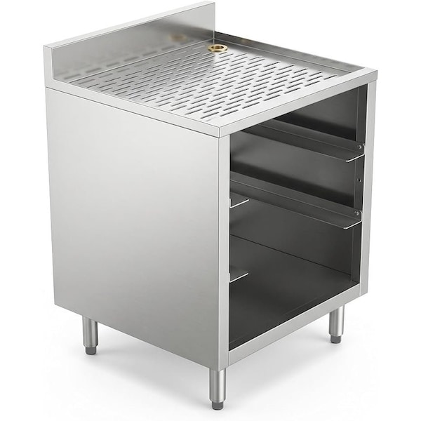Amgood 22-1/2 in. x 24 in. x 30 in Stainless Steel Glass Rack Storage Cabinet With Rack Slides AMG GRSC-2224-Z - main