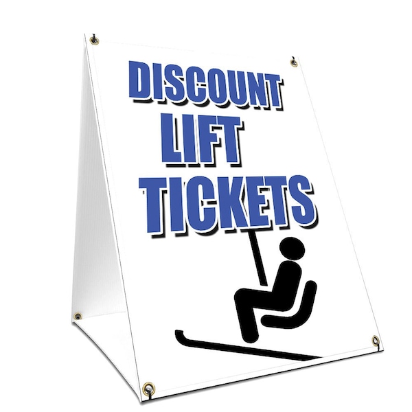 Signmission Discount Lift Tickets, 24 Inch x 18 Inch A-frame Yard Sign, Plastic Sign SBC-1824-Discount Lift Tickets - main