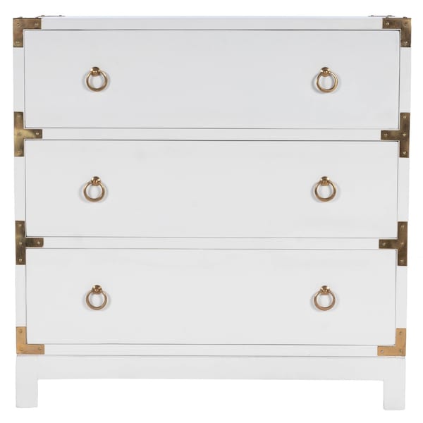 Homeroots 28" White Solid Wood Three Drawer Dresser 389785 - main