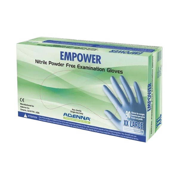 Safety Zone Nitrile Powder Free 8 mil Exam Gloves - Blue, 2XL - Case of 900 EPW449 - main