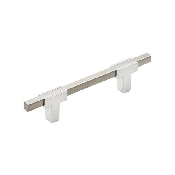 Amerock Urbanite 3-3/4 in 96 mm Center-to-Center Polished Chrome/Satin Nickel Cabinet Pull BP7789626G10 - main