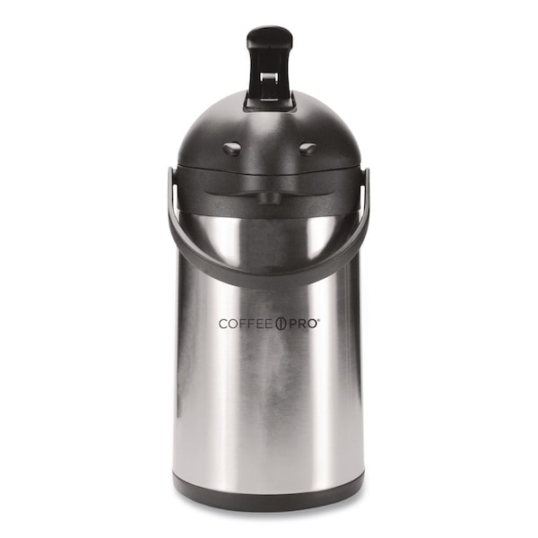Coffee Pro Stainless Steel Airpot, 192 oz, Silver/Black CPAP35 - main