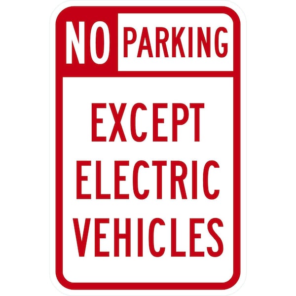 Lyle No Parking Except Electric Vehicles, 12x18, High Intensity Prismatic, White G-4127-HI_12x18 - main