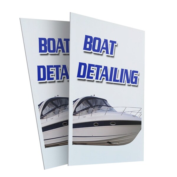 Signmission Boat Detailing, Plastic Signs Only 24 Inch x 36 Inch, Corrugated Plastic, 2PK CSB-2436-2PACK-Boat Detailing - main