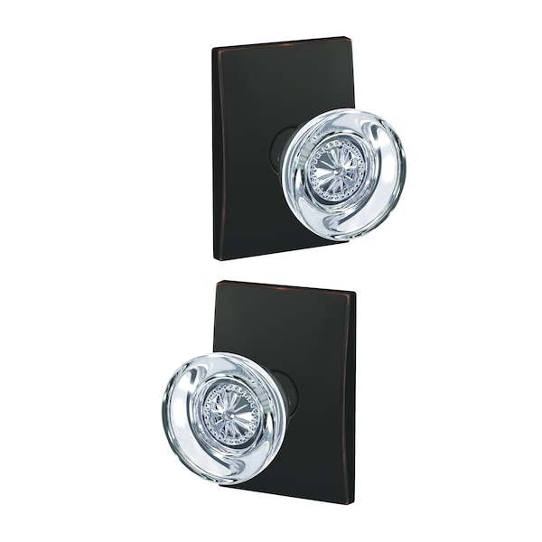 Schlage Residential Schlage Custom Hobson Knob with Century Rose Non Turning Double Dummy Pair Aged Bronze Finish FC172HOB716CEN - main