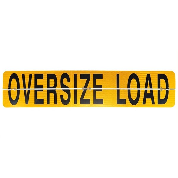 Mytee Products 12in x 72in Oversize Load Sign For Truck Diamond Grade Hi-Viz & Center Hinged AL-OVERSIZE7212 - main