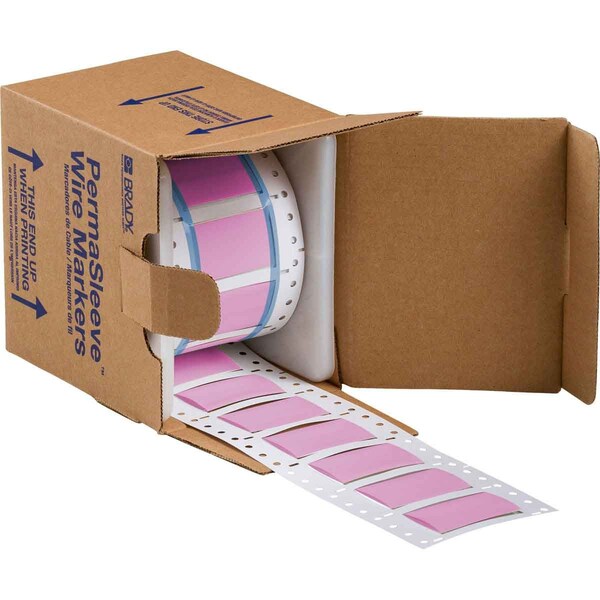 Brady PermaSleeve Heat Shrink Wire and Cable Labels 3/4 in. for 3 in., 1 in. Pink Double-Sided 3PS-750-2-PK-S-2 - main