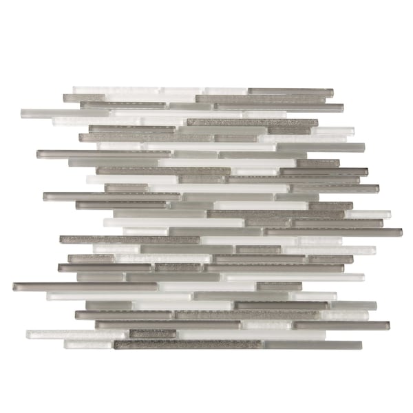Apollo Tile Gray 11.8 in x 11.8 in Glass Glossy Floor and Wall Mosaic Tile 4.83 sqft/case, 5PK APLCAS88001A - main