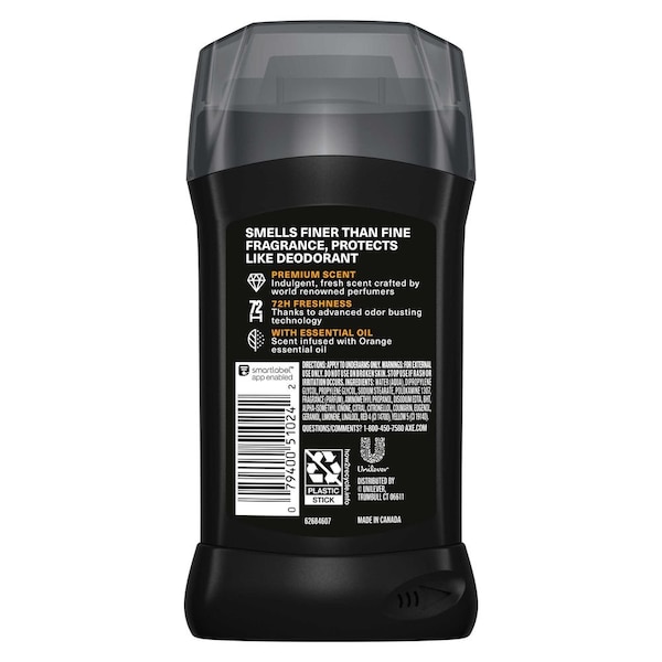 Axe Black Vanilla with Orange Plus Sandalwood Essential Oils Premium Deodorant Stick, 3oz, 12PK 69995616 - main