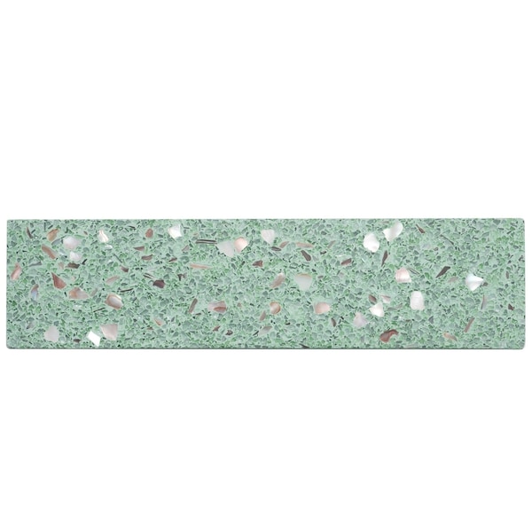 Apollo Tile Amalfi 3x12 in. Mint Green with Copper flecks Glossy Shell, Terrazzo Elongated Subway Tile, 20PK APLAQT8805BRGRN - main