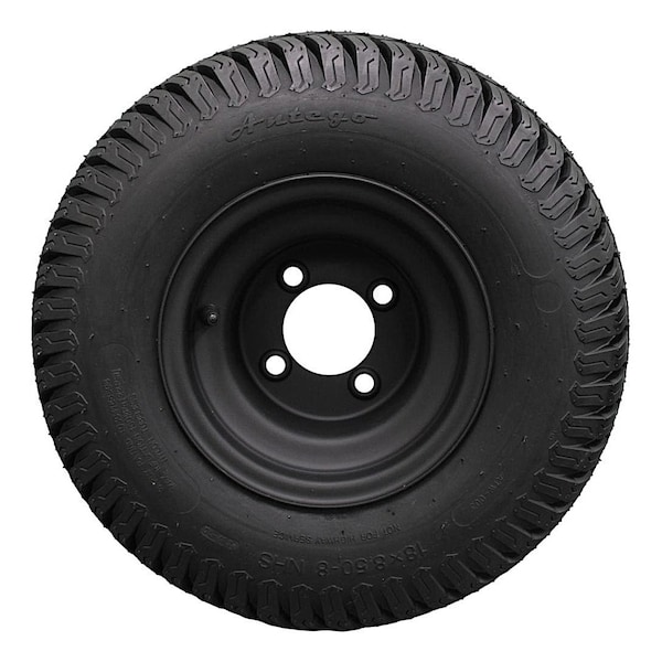 Antego Tire & Wheel 8in Matte Black Steel Golf Cart Wheels and 18X8.50-8 Turf 4 Ply Tires - Single A870100304188508 - main