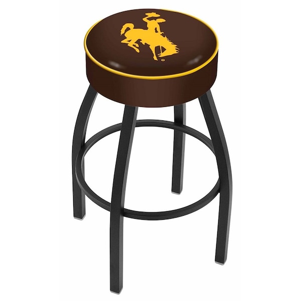 Holland Bar Stool Co 30" 4" Wyoming Cushion Seat, Blk Wrinkle Base Swivel Bar Stool L8B130Wymng - main