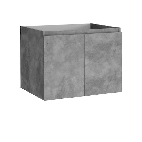 Homeroots 24" Gray Wood Freestanding Bathroom Vanity With White Sink And Two Drawers 627415 - main