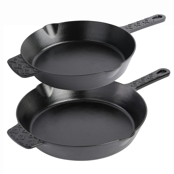 Spice By Tia Mowry Savory Saffron Pre-seasoned 2 Piece 10in and 12in Cast Iron Skillet Set 96246.02RR - main