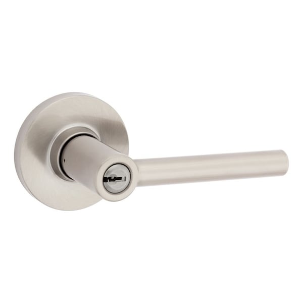 Safelock Reminy Lever Round Rose Push Button Entry Lock with RCAL Latch and RCS Strike Satin Nickel Finish SL6000RELRDT-15 - main