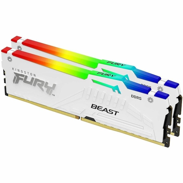 Kingston 32GB 6000MT/s DDR5 CL30 DIMM (Kit of 2) FURY Beast White RGB EXPO KF560C30BWEAK2-32 - main