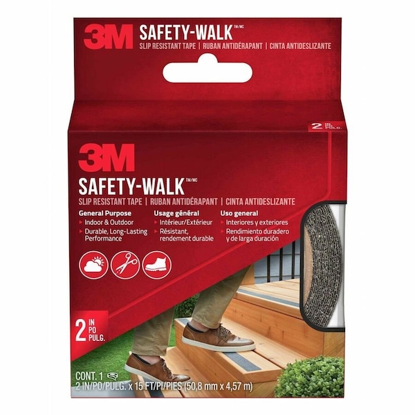 3M Safety Walk Outdoor Tread Black, 2" W x 15 ft L MMM7635NA - main