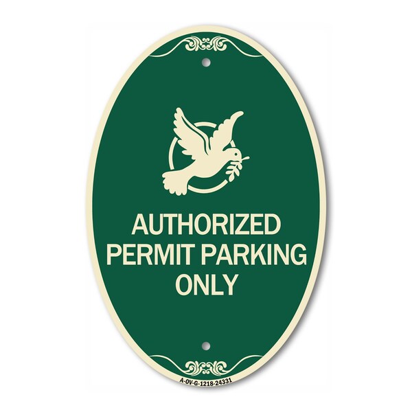 Signmission Authorized Church Parking Only With Graphic, 12 In X 18 In Architectural, Heavy Gauge Aluminum A-OV-G-1218-24331 - main
