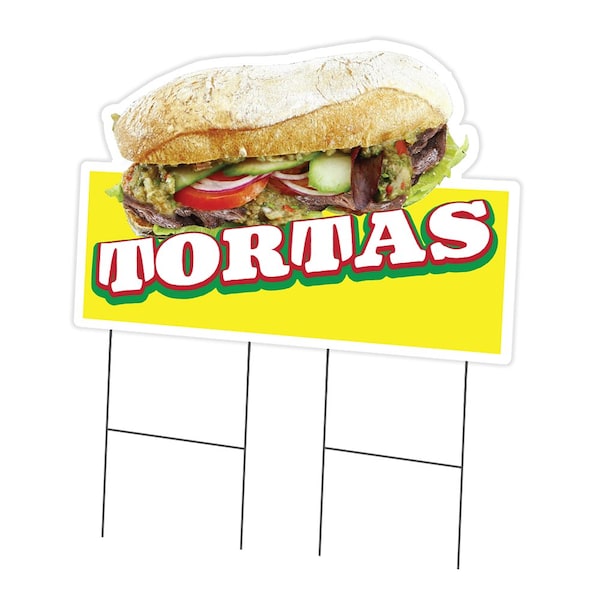 Signmission Tortas Die Cut Yard Sign & Stake outdoor plastic coroplast window, C-DC-2436-Tortas19 C-DC-2436-Tortas19 - main
