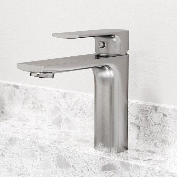 Vigo Davidson Single Handle Single-Hole Bathroom Faucet in Brushed Nickel VG01043BN - main