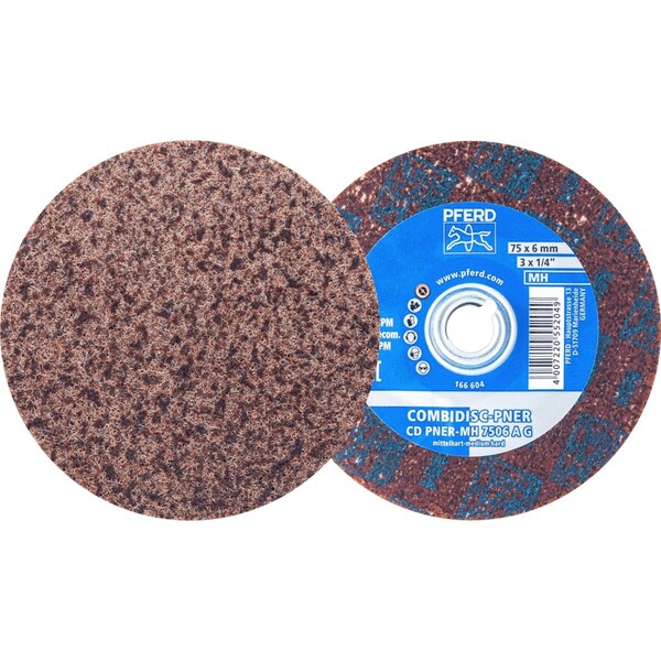 Pferd PFERD COMBIDISC Unitized Disc, 3in Dia, Type CD, Coarse, Medium-Hard, 6AC, Aluminum oxide 48514 - main