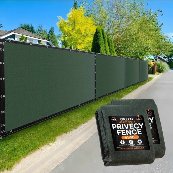 Xpose Safety Privacy Fence Screen 6ft x 50ft, Green, Pack of 2, 2PK PS-650G-2-X - main