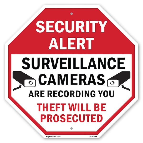 Signmission Security Alert Surveillance Cameras, 10 Inch X 10 Inch, Aluminum Metal Signs OC-A-10-328 - main
