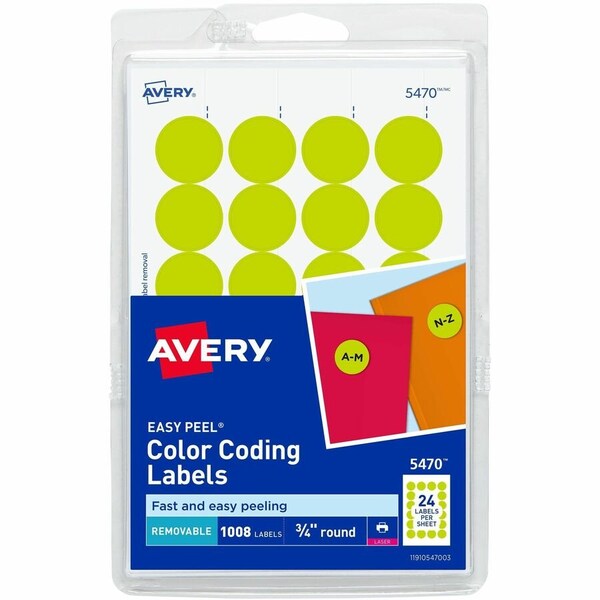 Avery Removable Color Coding Labels, PK1008 05470 - main
