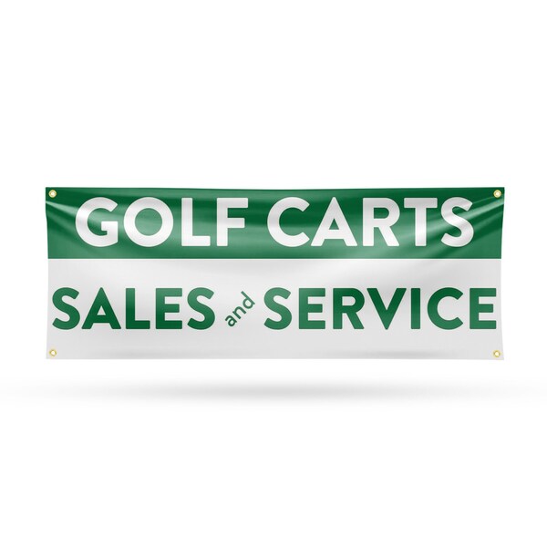 Signmission Golf Carts Sales and Service, 18 Inch x 48 Inch, Vinyl Banner B-30677 - main