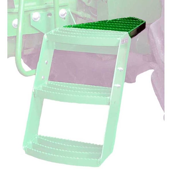 K&M Mfg Extend-A-Step for John Deere Regular Series Tractors Open or Non-Open Station LH Green 3412 - main