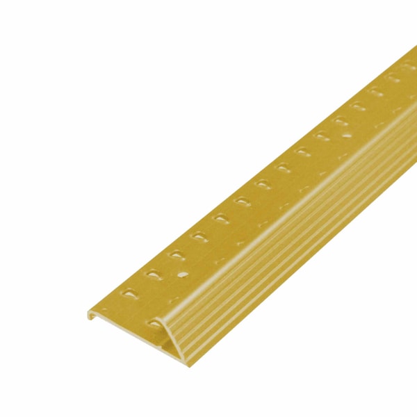 M-D Building Products 1-3/8 In. X 96 In. Satin Brass Aluminum Carpet Gripper w/ Teeth 43722 - main