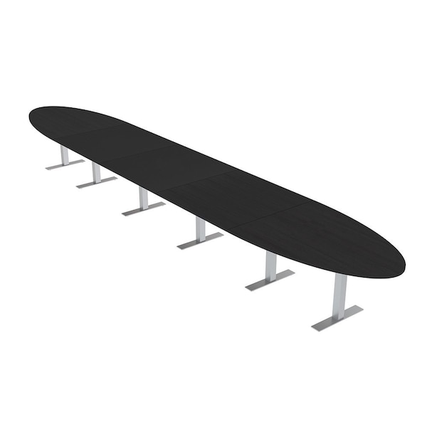 Skutchi Designs 22ft Conference Table With Power Unit | 20 Person Modular Oval Meeting Table | Harmony Series HAR-OVL-48X264-T-U999ST19-NA - main