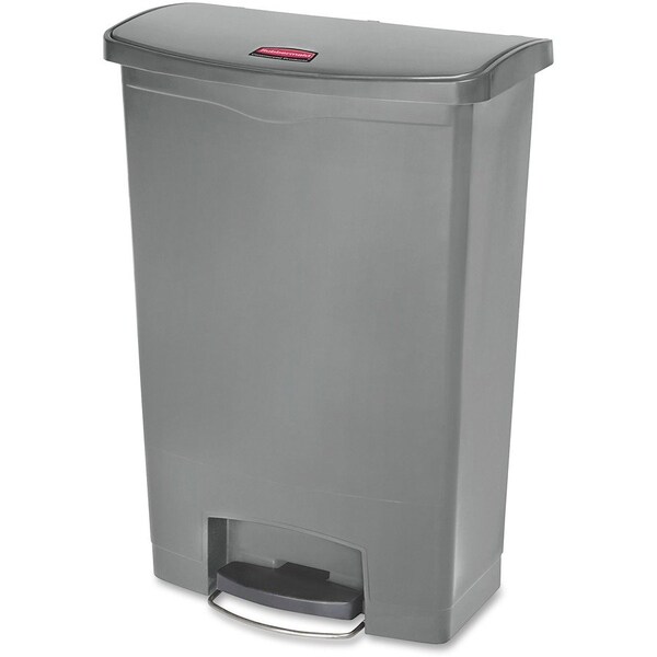 Rubbermaid Commercial Slim Jim Resin Step-On Container, Front Step Style, 24 gal, Gray 1883606 - main
