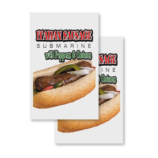Signmission Italian Sausage Sub, Vinyl Decals Only 24 Inch x 36 Inch, Vinyl Decal, 2PK DSB-2436-2PACK-Italian Sausage Sub - main