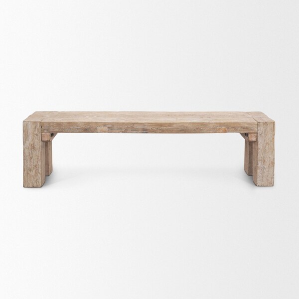 Homeroots 70in Brown Solid Wood Bench 732382 - main