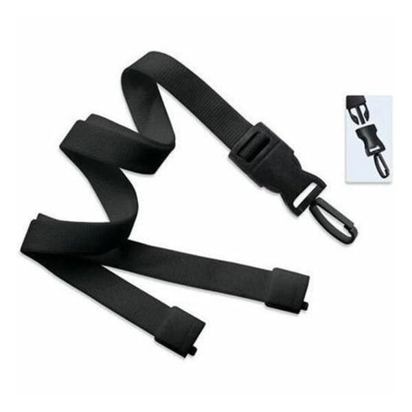 Brady LANYARD STANDARD, BLACK, 5/8in OPTIWEAVE, DTACH PLASTIC SWIVEL HOOK ATTACHMENT, BREAK-AWAY ONLY 2135-4653 - main