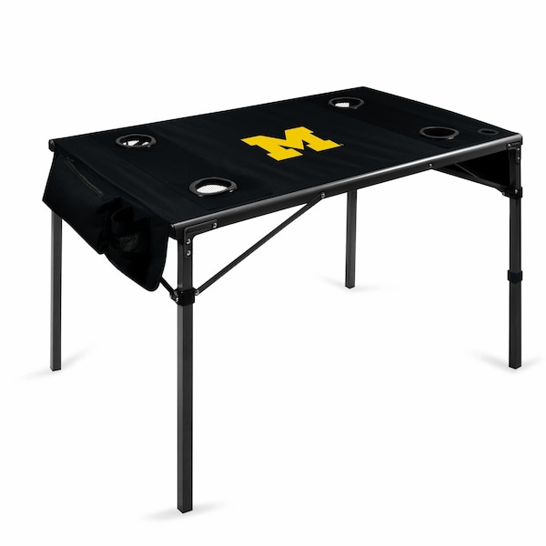 Picnic Time Family Of Brands NCAA Michigan Wolverines Travel Table Portable Folding Table, Camping Table, Outdoor Table 799-00-179-344-0 - main