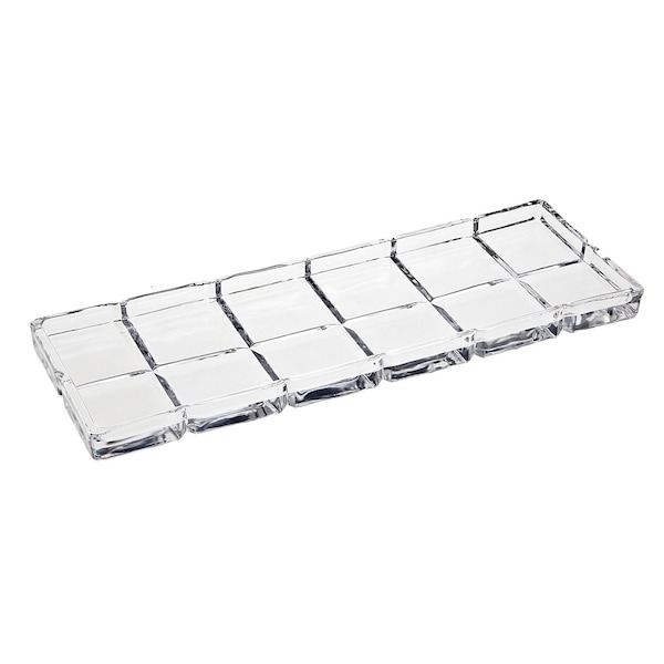 Homeroots 13in Clear Rectangular Crystal Serving Tray 517526 - main