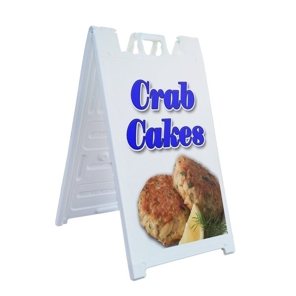 Signmission Crab Cakes, A-Frame & 2 Decals Installed, Heavy-Duty Plastic Frame SBHD-D-2436-Crab Cakes - main
