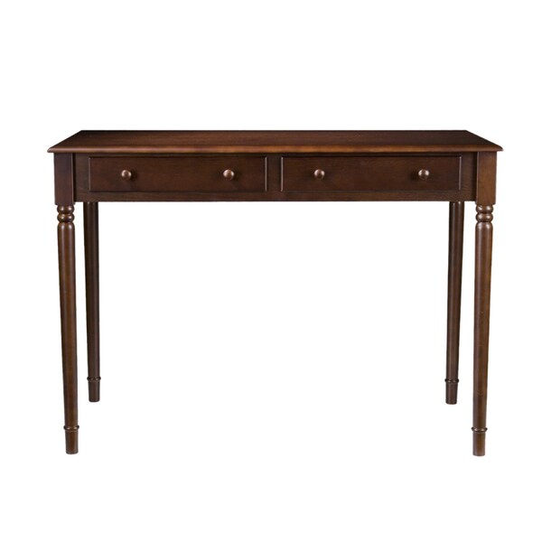 Homeroots 43" Brown Solid Wood Writing Desk With Two Drawers 402018 - main